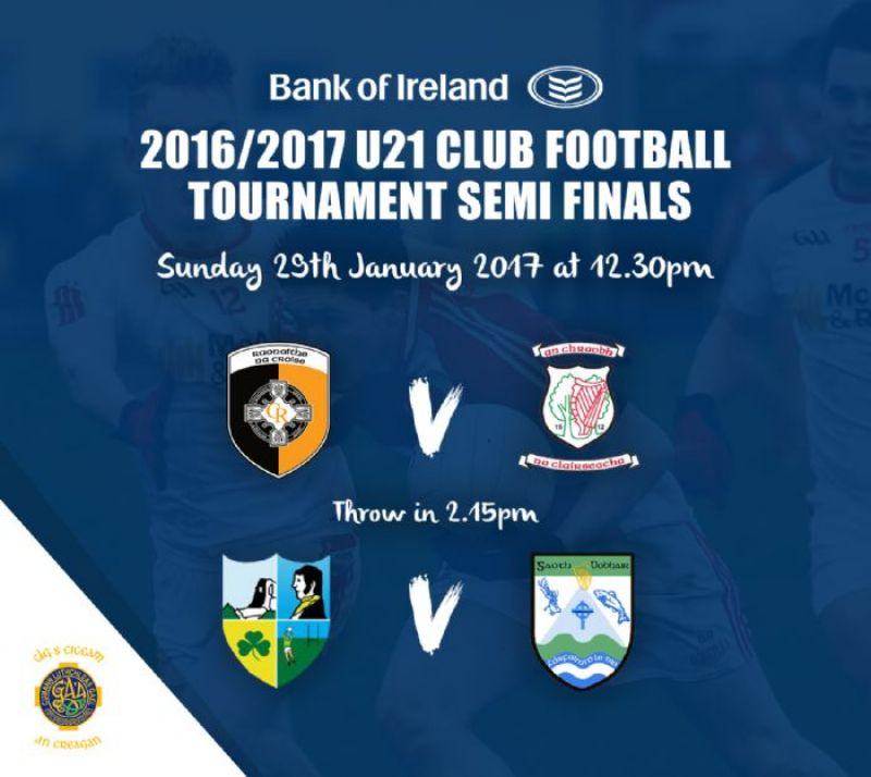 Ulster U21 Club Football Tournament Semi Finals - 29th January 2017